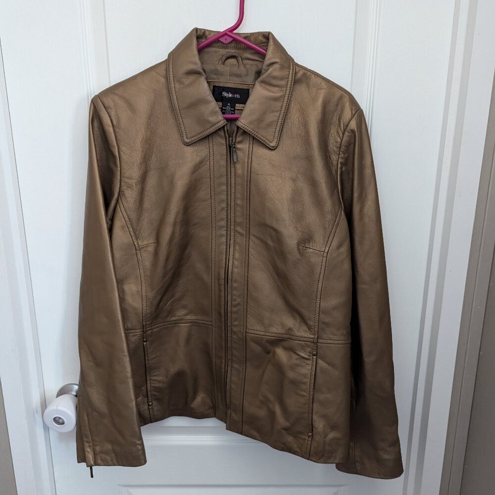 Gold leather jacket